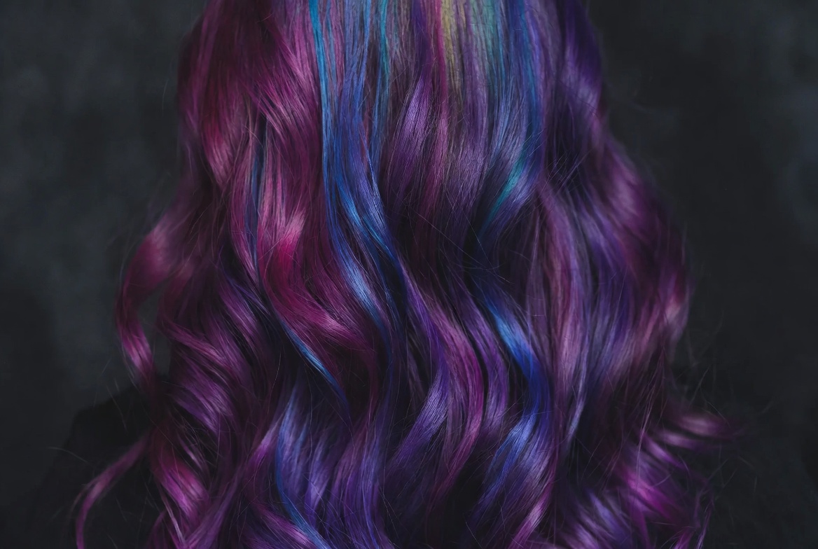 Vivid galaxy hair color